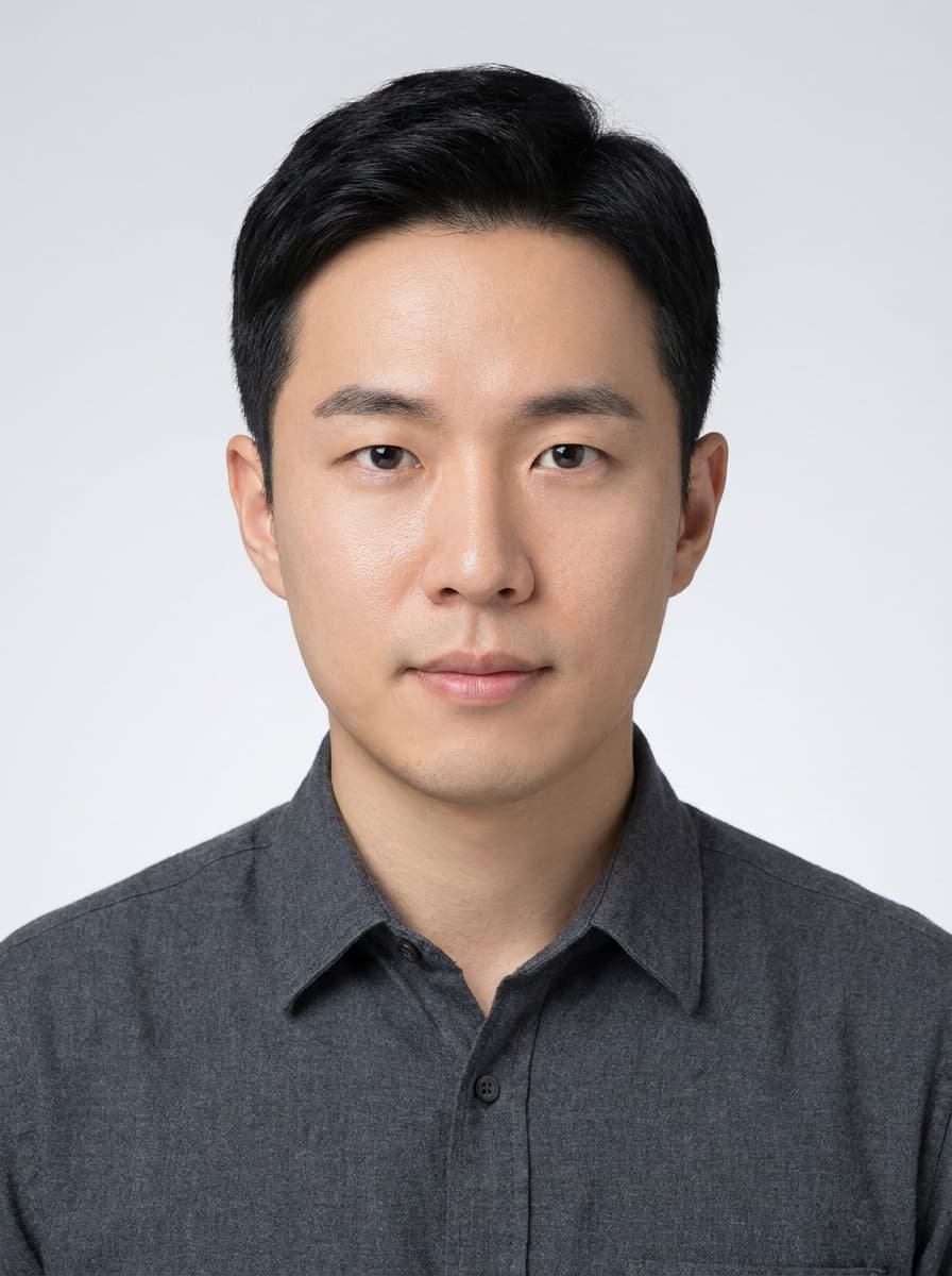 Sample synthetic self-taken ID portrait (not a real person) being checked by Photon
